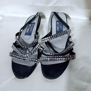 Stuart Weitzman Women's Sandals in Black and Silver